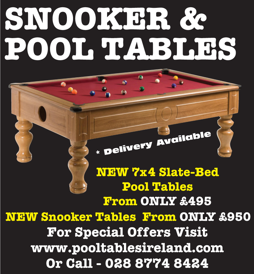 Snooker & Pool Tables Ireland NI (028) 87 748424 / Visit our Showroom